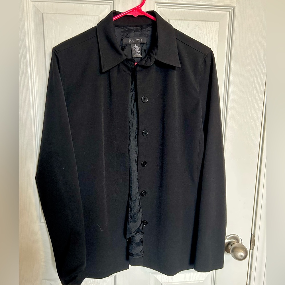THE LIMITED, Women’s Black Stretch Button Down Jacket